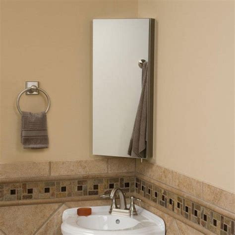 crosstown stainless steel corner medicine cabinet with mirror|bathroom medicine cabinets.